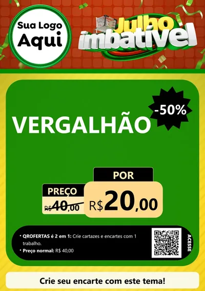 Modelo de Cartaz para Cartaz A4 Vertical com o tema Julho Imbatível para Ferragens