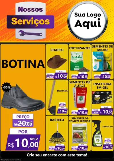 Modelo de Encarte para Encarte A4 Vertical com o tema Nossos Serviços para Agropecuária