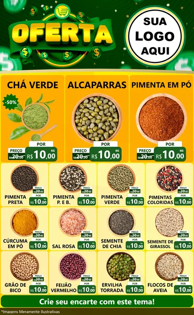 Modelo de Encarte para Encarte Grande com o tema Oferta para Produtos Naturais