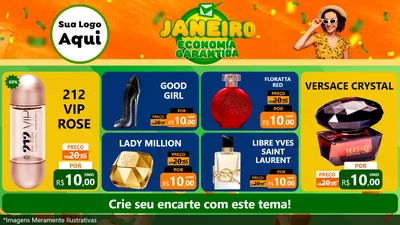 Modelo de TV para TV Horizontal com o tema Janeiro - Economia Garantida para Perfumes