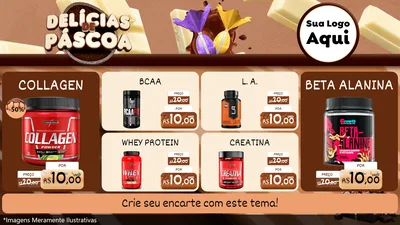 Modelo de TV para TV Horizontal com o tema Delícias de Páscoa para Suplementos alimentares