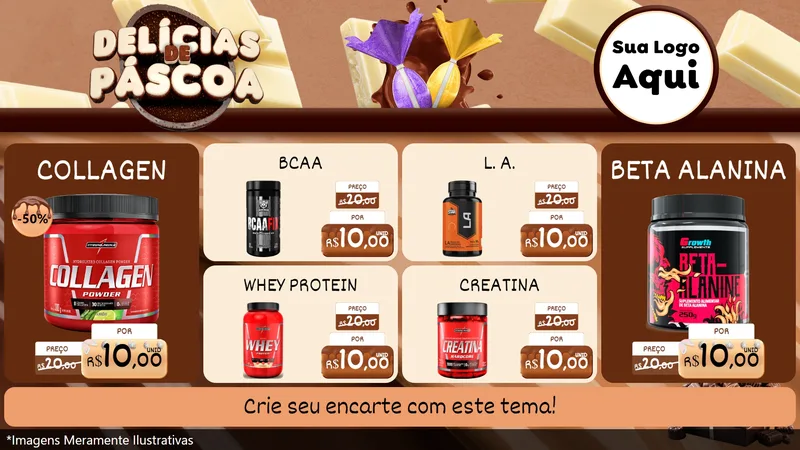 Modelo de TV para TV Horizontal com o tema Delícias de Páscoa para Suplementos alimentares