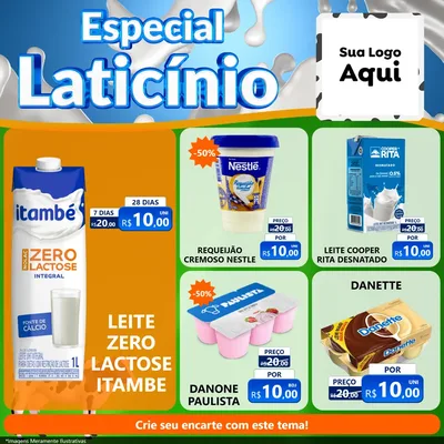 Modelo de Rede Social para Feed Facebook com o tema Especial Laticínio para Frios e Laticínios
