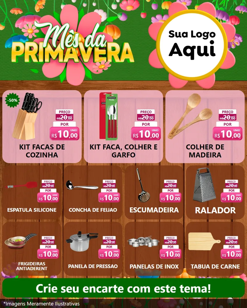 Modelo de Rede Social para Feed Instagram com o tema Mês da Primavera para Utilidades Domésticas