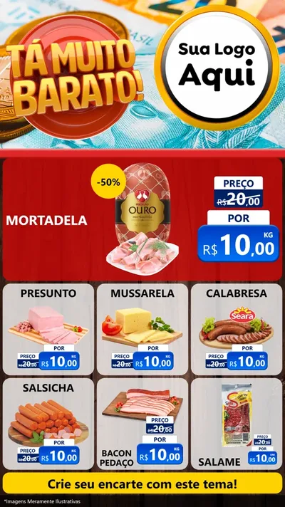 Modelo de Rede Social para Stories com o tema Está Muito Barato para Frios e Laticínios