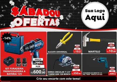 Modelo de Encarte para Encarte A4 Horizontal com o tema Sabadou de Ofertas para Maquinas e Ferramentas