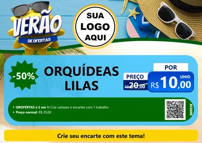 Modelo de Cartaz para Cartaz A4 Horizontal com o tema Verão de Ofertas para Floricultura e jardim