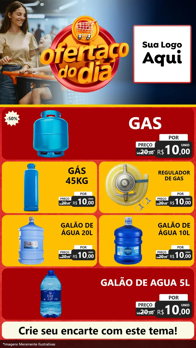 Modelo de TV para TV Vertical com o tema Ofertaço Do Dia para Água e gás