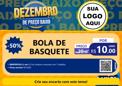 Modelo de Cartaz para Cartaz A4 Horizontal com o tema Dezembro de Preço Baixo para Artigos Esportivos