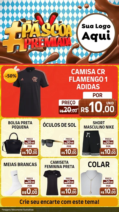 Modelo de Rede Social para Stories com o tema Páscoa Premiada para Roupas e acessórios