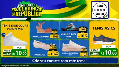 Modelo de TV para TV Horizontal com o tema Feriado da Proclamação da República para Calçados