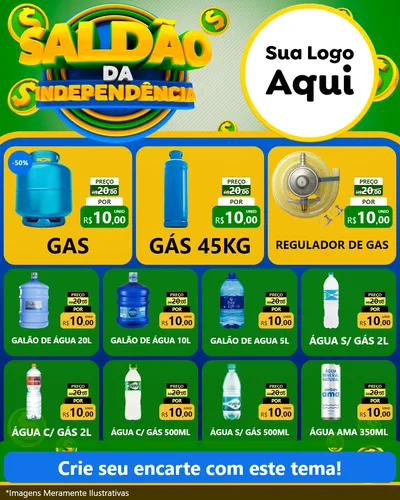 Modelo de Rede Social para Feed Instagram com o tema Saldão da Indepêndencia para Água e gás