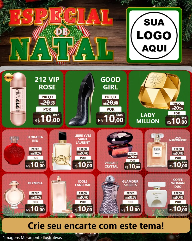 Modelo de Rede Social para Feed Instagram com o tema Especial de Natal para Perfumes