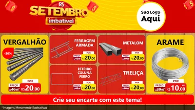 Modelo de TV para TV Horizontal com o tema Setembro Imbatível para Ferragens