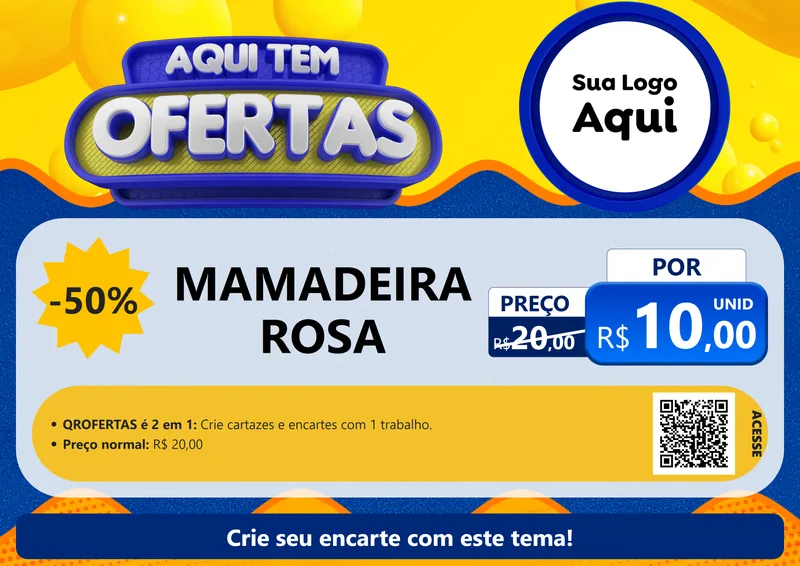 Modelo de Cartaz para Cartaz A4 Horizontal com o tema Aqui Tem Ofertas para Bebês