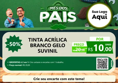 Modelo de Cartaz para Cartaz A4 Horizontal com o tema Mês dos Pais para Tintas e Ferramentas