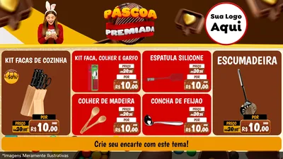 Modelo de TV para TV Horizontal com o tema Páscoa Premiada para Utilidades Domésticas