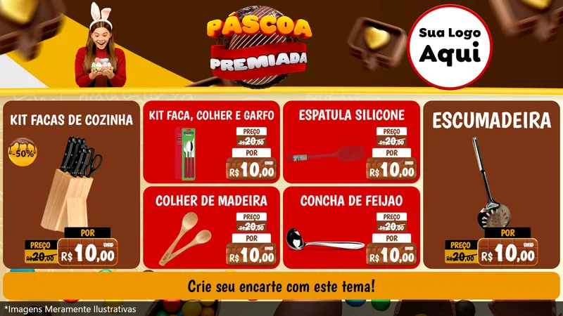 Modelo de TV para TV Horizontal com o tema Páscoa Premiada para Utilidades Domésticas
