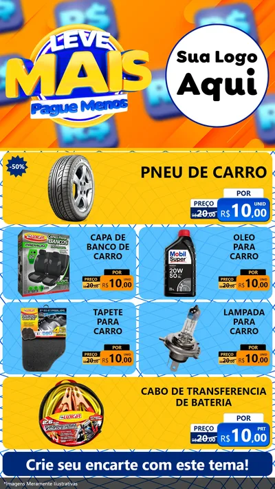 Modelo de TV para TV Vertical com o tema Leve Mais, Pague Menos para Auto peças