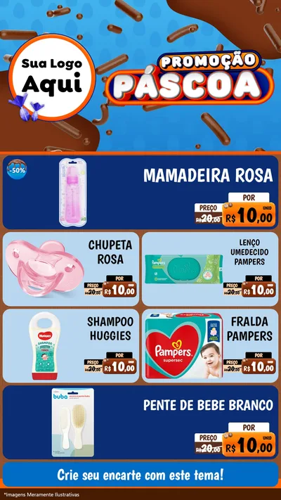 Modelo de TV para TV Vertical com o tema Promoção Páscoa para Bebês