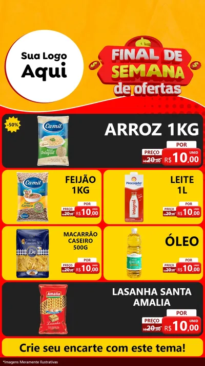 Modelo de TV para TV Vertical com o tema Final de Semana de Ofertas para Supermercado