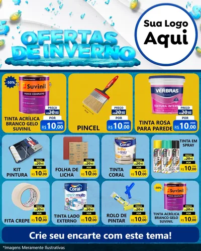 Modelo de Rede Social para Feed Instagram com o tema Ofertas de Inverno para Tintas e Ferramentas