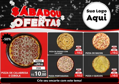 Modelo de Encarte para Encarte A4 Horizontal com o tema Sabadou de Ofertas para Pizzaria
