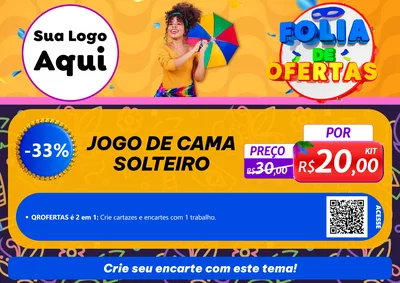Modelo de Cartaz para Cartaz A4 Horizontal com o tema Folia de Ofertas para Cama, Mesa e Banho