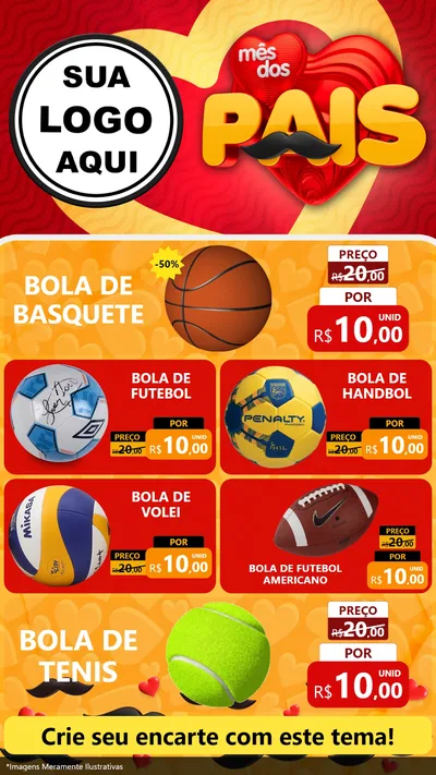 Modelo de TV para TV Vertical com o tema Mês Dos Pais para Artigos Esportivos