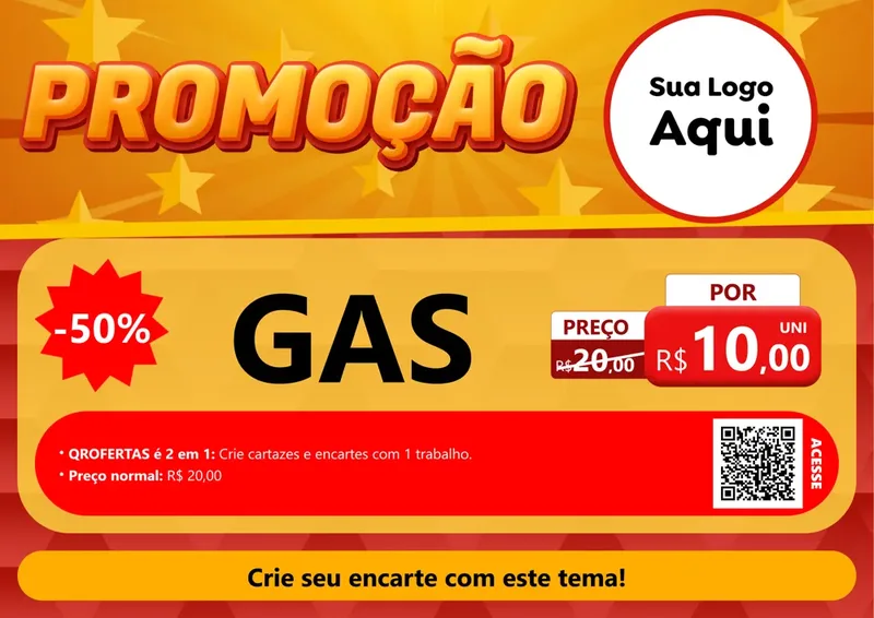 Modelo de Cartaz para Cartaz A4 Horizontal com o tema Promoção para Água e gás