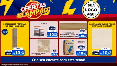 Modelo de TV para TV Horizontal com o tema Ofertas Relâmpago para Pisos e revestimentos