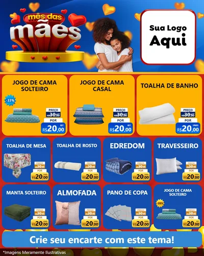 Modelo de Rede Social para Feed Instagram com o tema Mês das Mães para Cama, Mesa e Banho