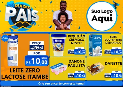Modelo de Encarte para Encarte A4 Horizontal com o tema Dia dos Pais para Frios e Laticínios