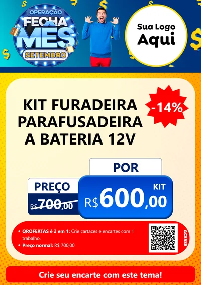 Modelo de Cartaz para Cartaz A4 Vertical com o tema Operação Fecha Mês Setembro para Maquinas e Ferramentas