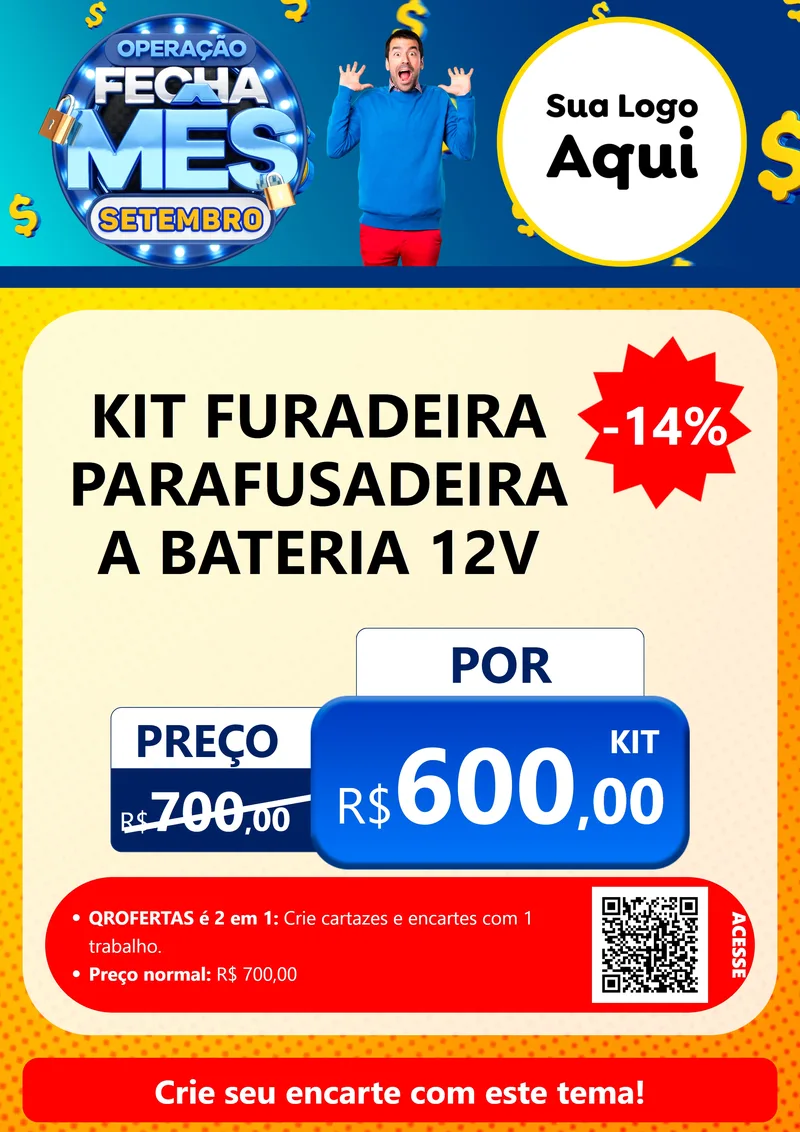 Modelo de Cartaz para Cartaz A4 Vertical com o tema Operação Fecha Mês Setembro para Maquinas e Ferramentas