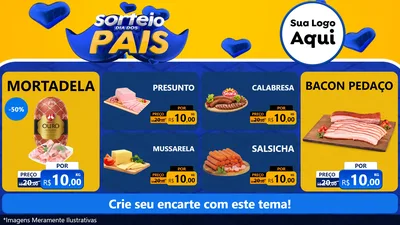 Modelo de TV para TV Horizontal com o tema Sorteio Dia dos Pais para Frios e Laticínios