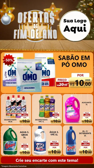 Modelo de Rede Social para Stories com o tema Ofertas de Fim de Ano para Produtos de Limpeza