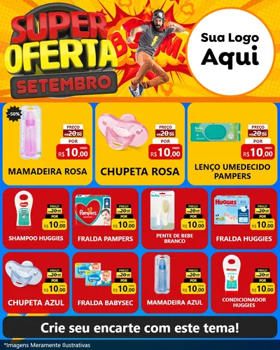 Modelo de Rede Social para Feed Instagram com o tema Super Oferta Setembro para Bebês