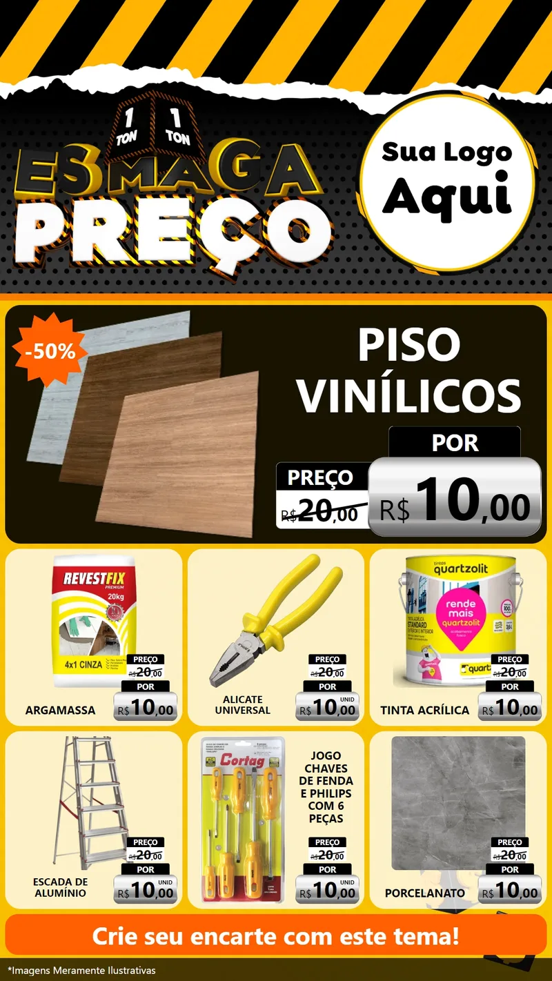 Modelo de Rede Social para Stories com o tema Esmaga Preço para Material para Construção