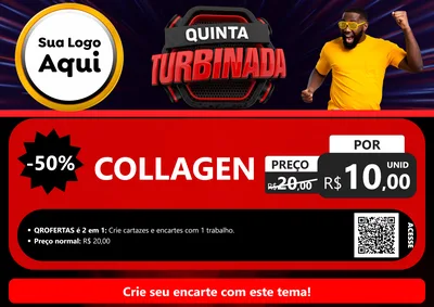 Modelo de Cartaz para Cartaz A4 Horizontal com o tema Quinta Turbinada para Suplementos alimentares