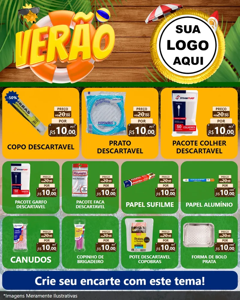 Modelo de Rede Social para Feed Instagram com o tema Verão para Embalagens