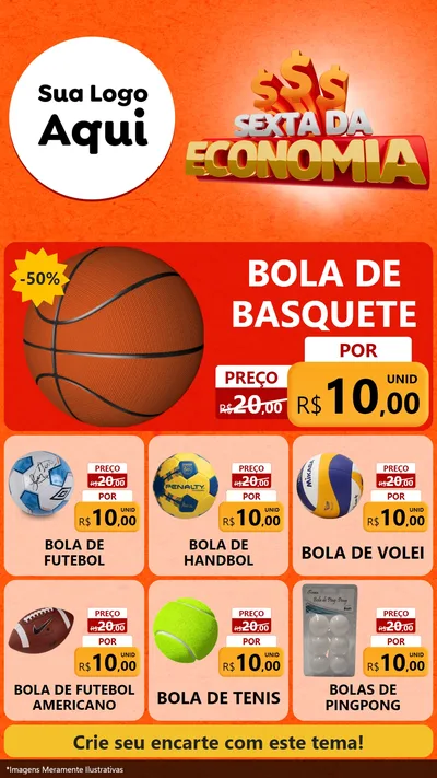 Modelo de Rede Social para Stories com o tema Sexta da Economia para Artigos Esportivos