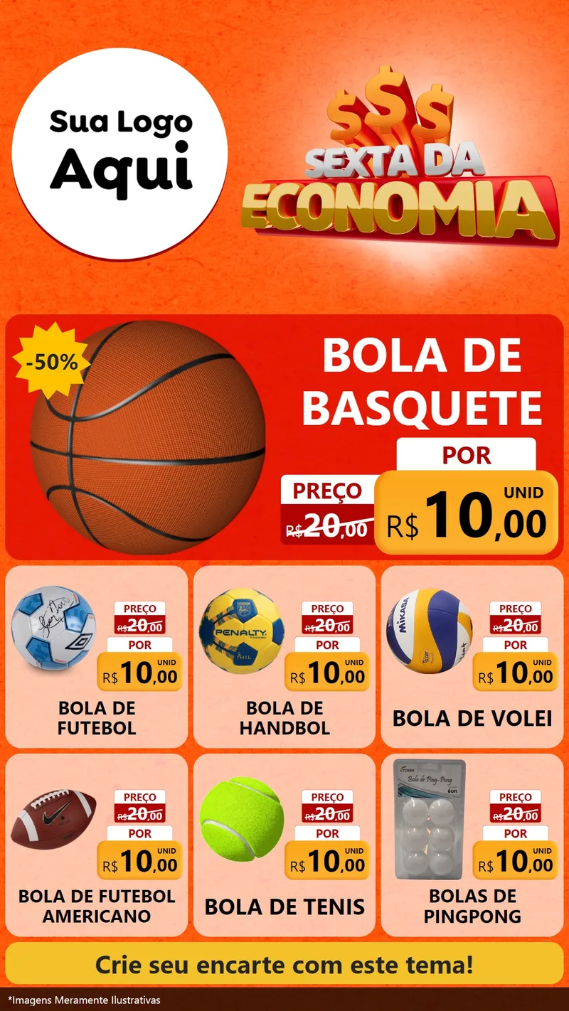 Modelo de Rede Social para Stories com o tema Sexta da Economia para Artigos Esportivos