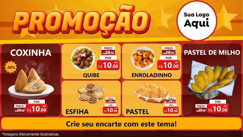 Modelo de TV para TV Horizontal com o tema Promoção para Salgadaria