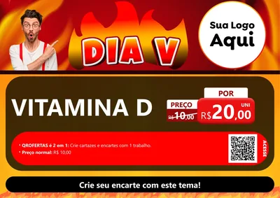 Modelo de Cartaz para Cartaz A4 Horizontal com o tema Dia V para Farmácia