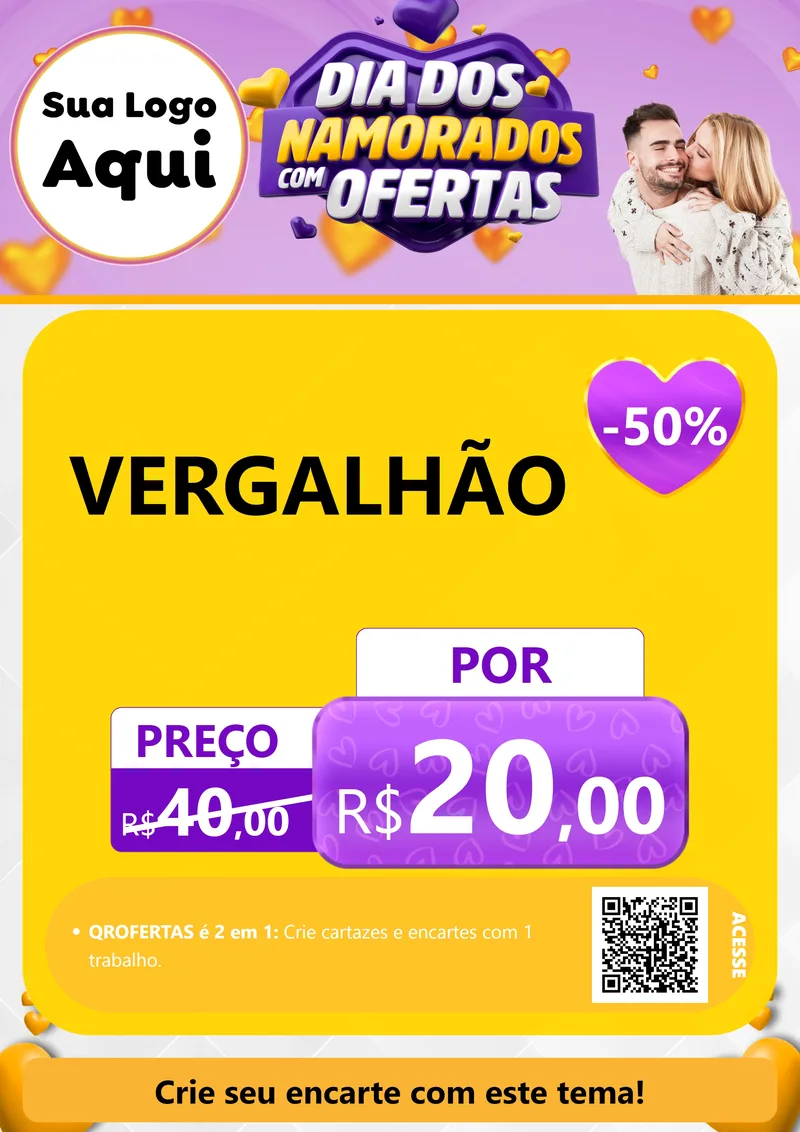Modelo de Cartaz para Cartaz A4 Vertical com o tema Dia Dos Namorados Com Ofertas para Ferragens