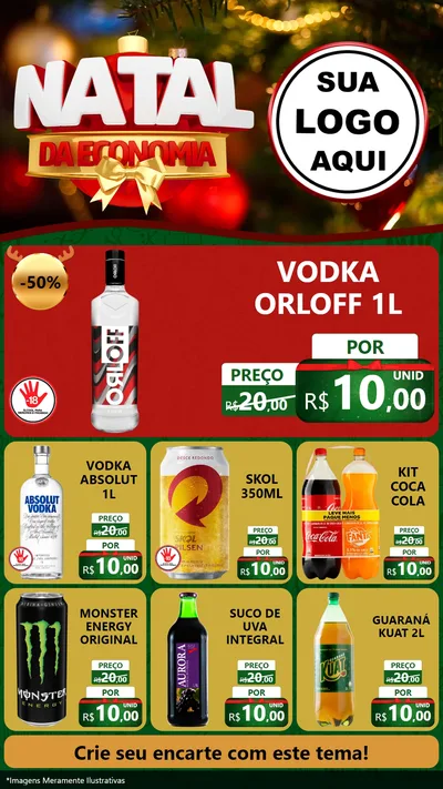 Modelo de Rede Social para Stories com o tema Natal da Economia para Distribuidora de bebidas