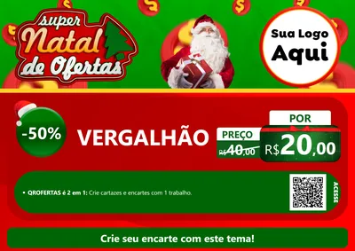Modelo de Cartaz para Cartaz A4 Horizontal com o tema Super Natal de Ofertas para Ferragens