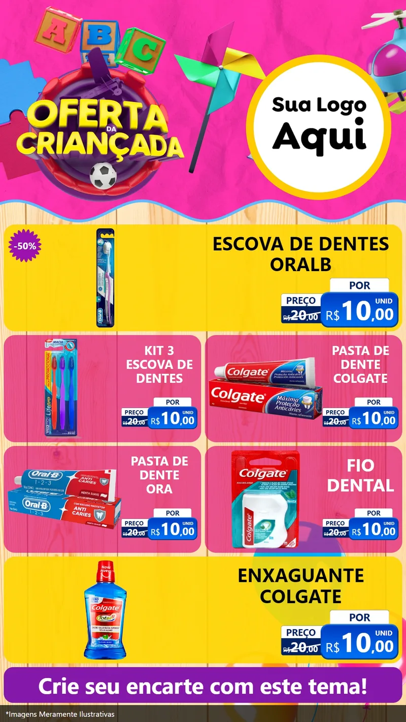Modelo de TV para TV Vertical com o tema Oferta da Criançada para Higiene Pessoal