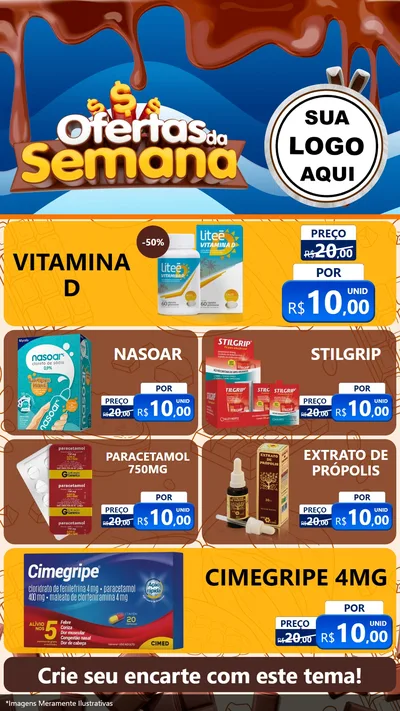 Modelo de TV para TV Vertical com o tema Ofertas da Semana - Páscoa para Farmácia